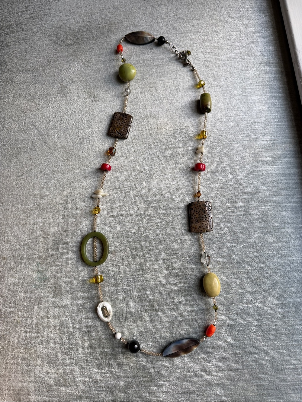 Vintage Emily Ray long necklace with Swarovski crystals 925.